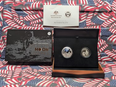 50th Anniversary Apollo 11 Moon Landing - Australia $5 is 99.9% Fine Silver One Troy ounce Half