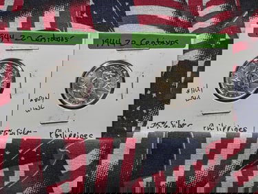 2 1944-D Philippines 20 Centavos 75% Silver