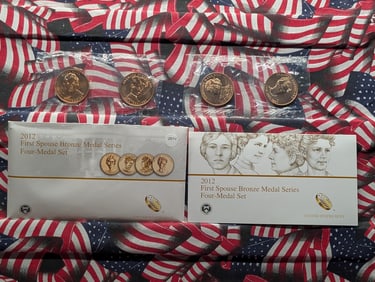 2012 First Spouse Bronze Medal Set, Four Coins In OGP