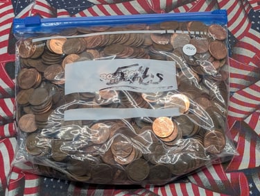 Approximately Five Pounds Unresearched Lincoln Memorial & Shield Cents