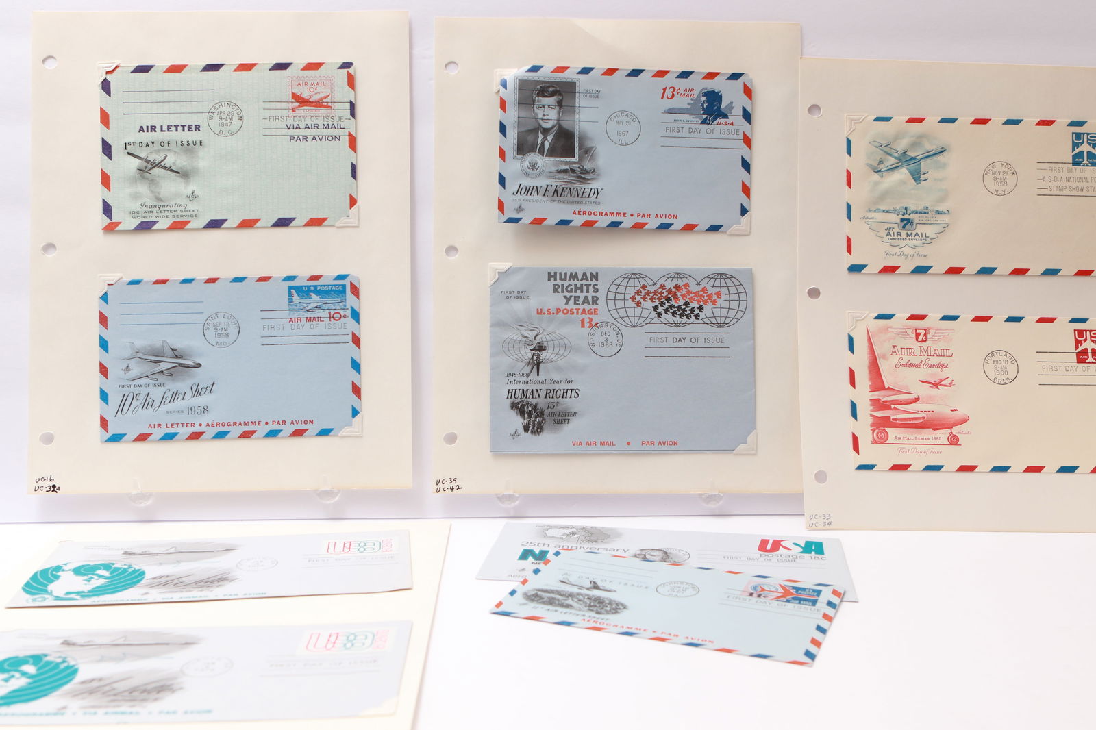 Collection of U.S. Airmail and Aerogramme First Day Covers – 1950s–1970s Issues (1 of 8)