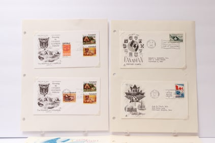 U.S. and Canada First Day and Event Covers, 1950s–1970s, Including Bird Life and Indians of Canada