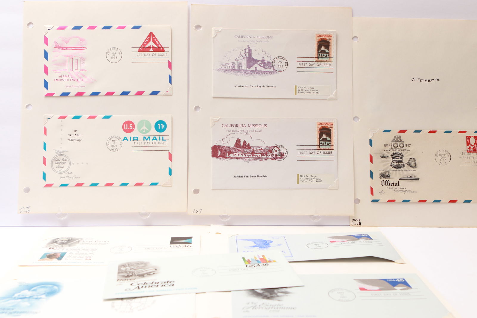 Collection of U.S. Airmail and Commemorative First Day Covers – 1950s–1990s Issues (1 of 7)