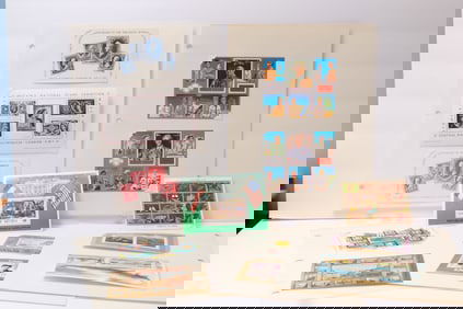 Worldwide stamp lot including Britain’s STAMPEX souvenir sheets, colorful topical sets