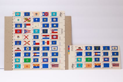 1976 State Flags Bicentennial Sheets, 13¢ Issue (Scott #1633–1636)