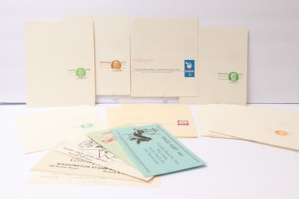 Vintage Philatelic Ephemera & Postal Stationery Collection – Cachet Ads, Patriot Stamped