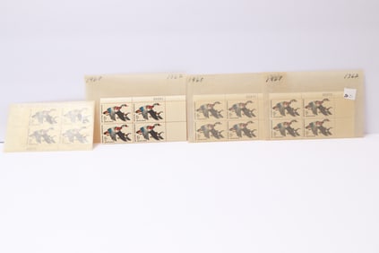 1968 U.S. 6¢ Waterfowl Conservation Duck Stamp Plate Blocks (Lot of 4) – Plate #30351 & #30370