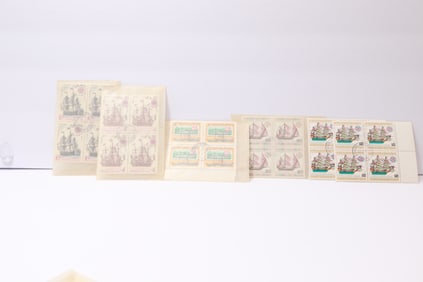Six 4 Block Stamps w/ Ships