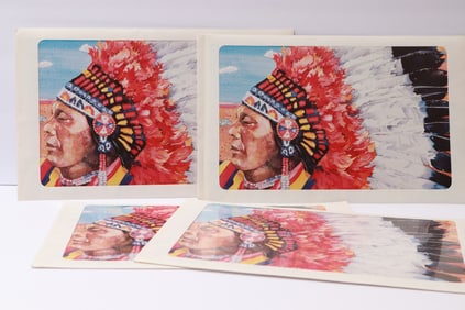 1990 Indian Headdresses Commemorative Stamp Panels (Set of 4)