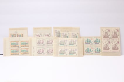 Eastern European Ship-Themed Stamp Blocks
