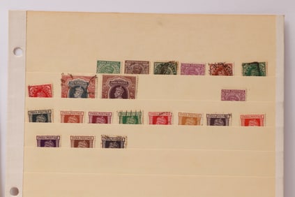 Early India and States Stamp Selection on Album Pages