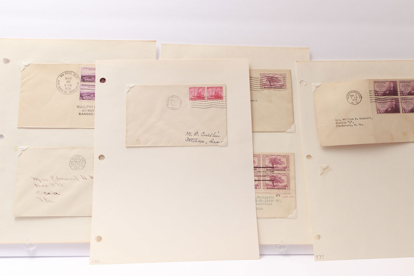 Group of 1930s U.S. First Day Covers with Commemorative Issues (1 of 10)