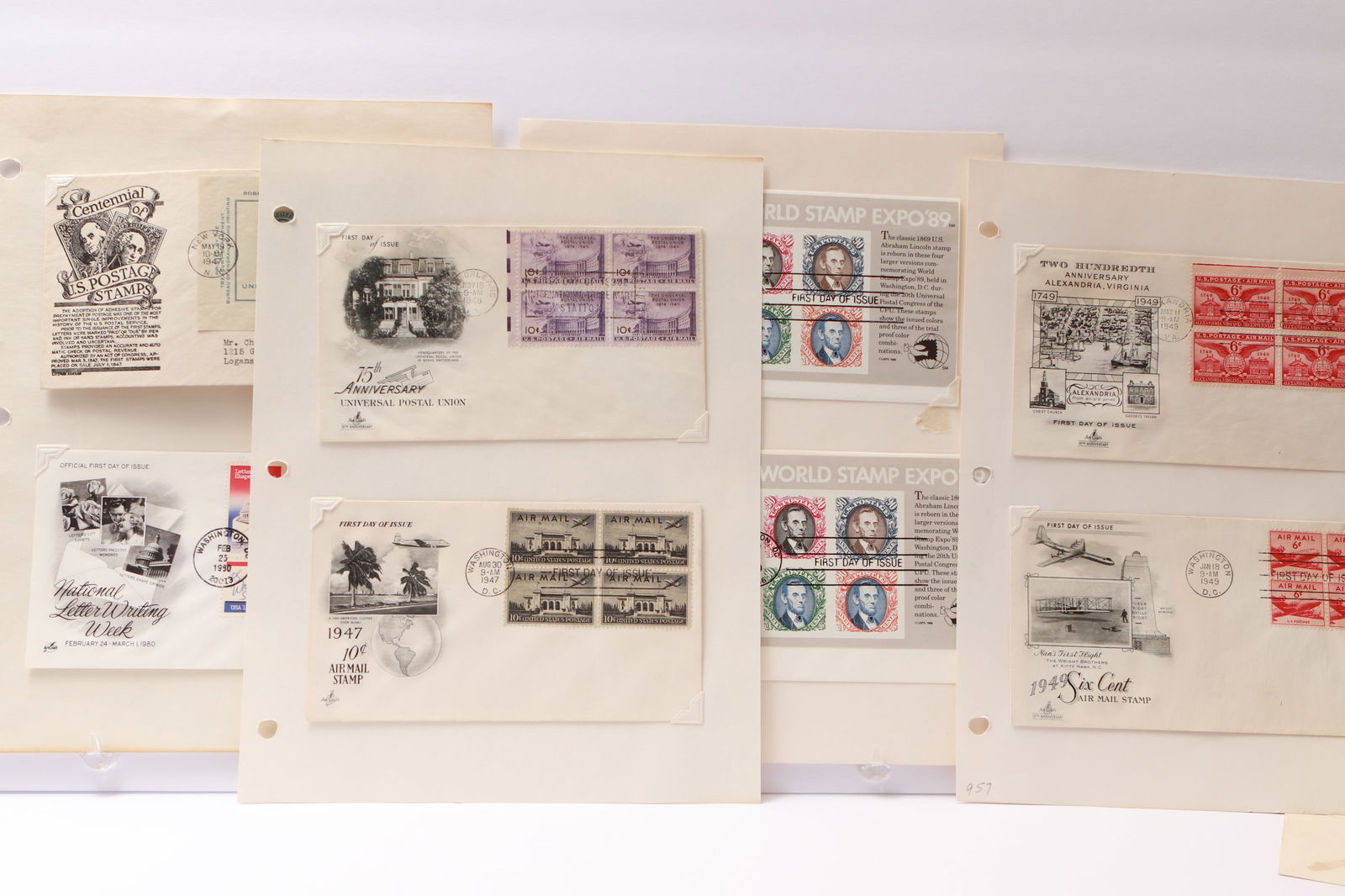 Collection of U.S. First Day Covers – Airmail, Stamp Centennials, and World Stamp Expo (1 of 17)