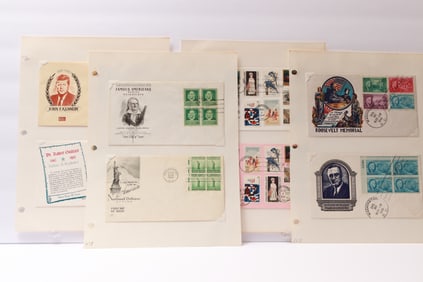 Collection of U.S. First Day Covers – Roosevelt, Kennedy, Artists, Minerals, and Commemoratives