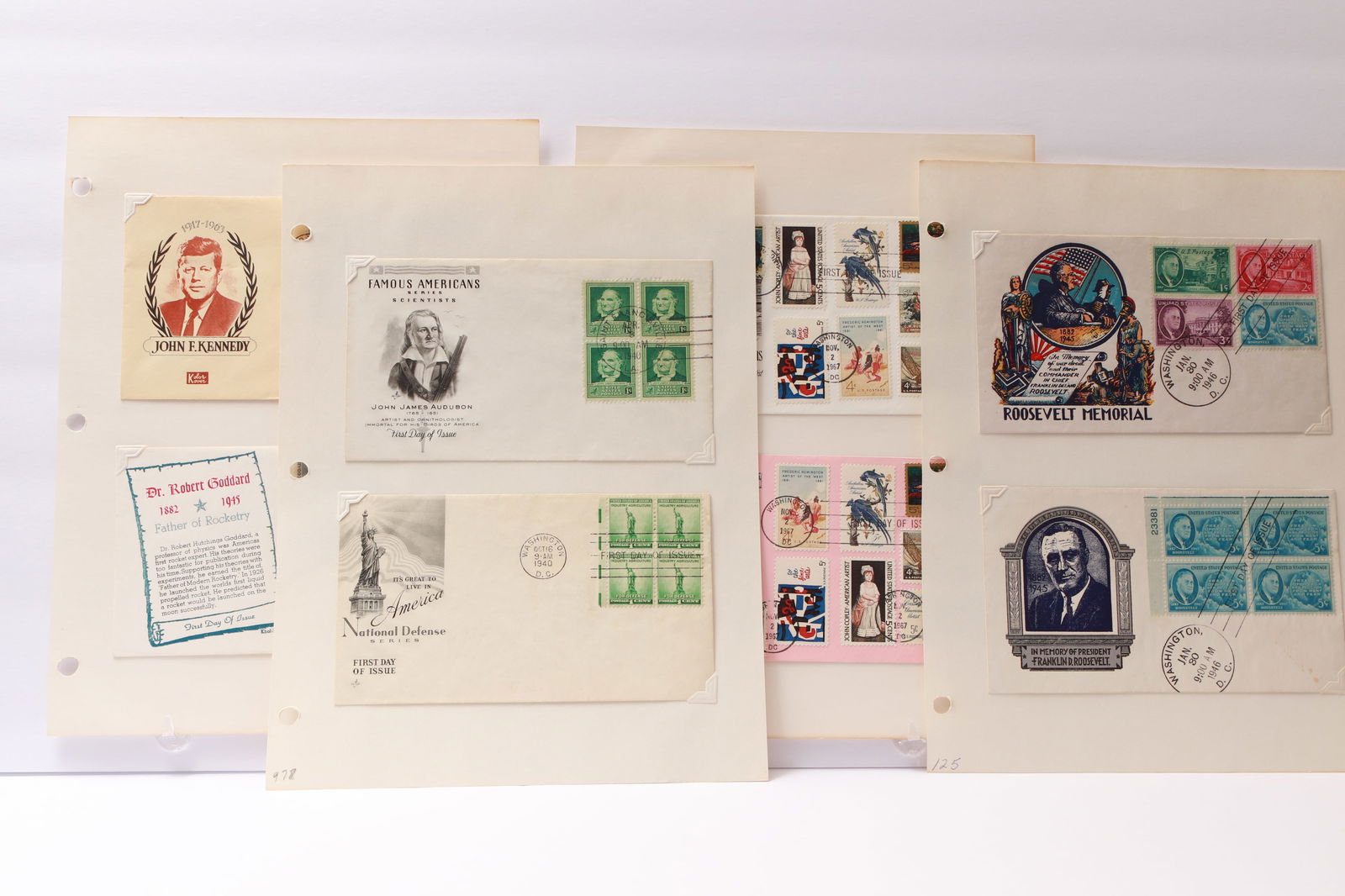 Collection of U.S. First Day Covers – Roosevelt, Kennedy, Artists, Minerals, and Commemoratives (1 of 17)