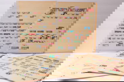 Gibraltar, Gold Coast, and Hong Kong Stamps on Album Pages