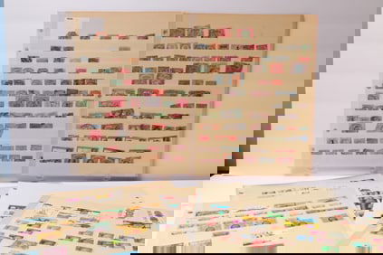 Hong Kong and India Stamps on Album Pages