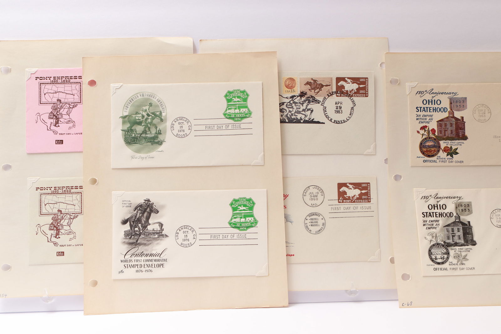 Collection of First Day Covers – Ohio Statehood and Pony Express Centennial (1 of 16)