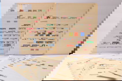 Worldwide Stamps on Album Pages – Cook Islands, Dominica, East Africa & Uganda, Falkland Islands,