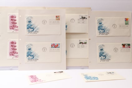 Collection of First Day Covers – Special Occasions, Locomotives, and Classic Cars