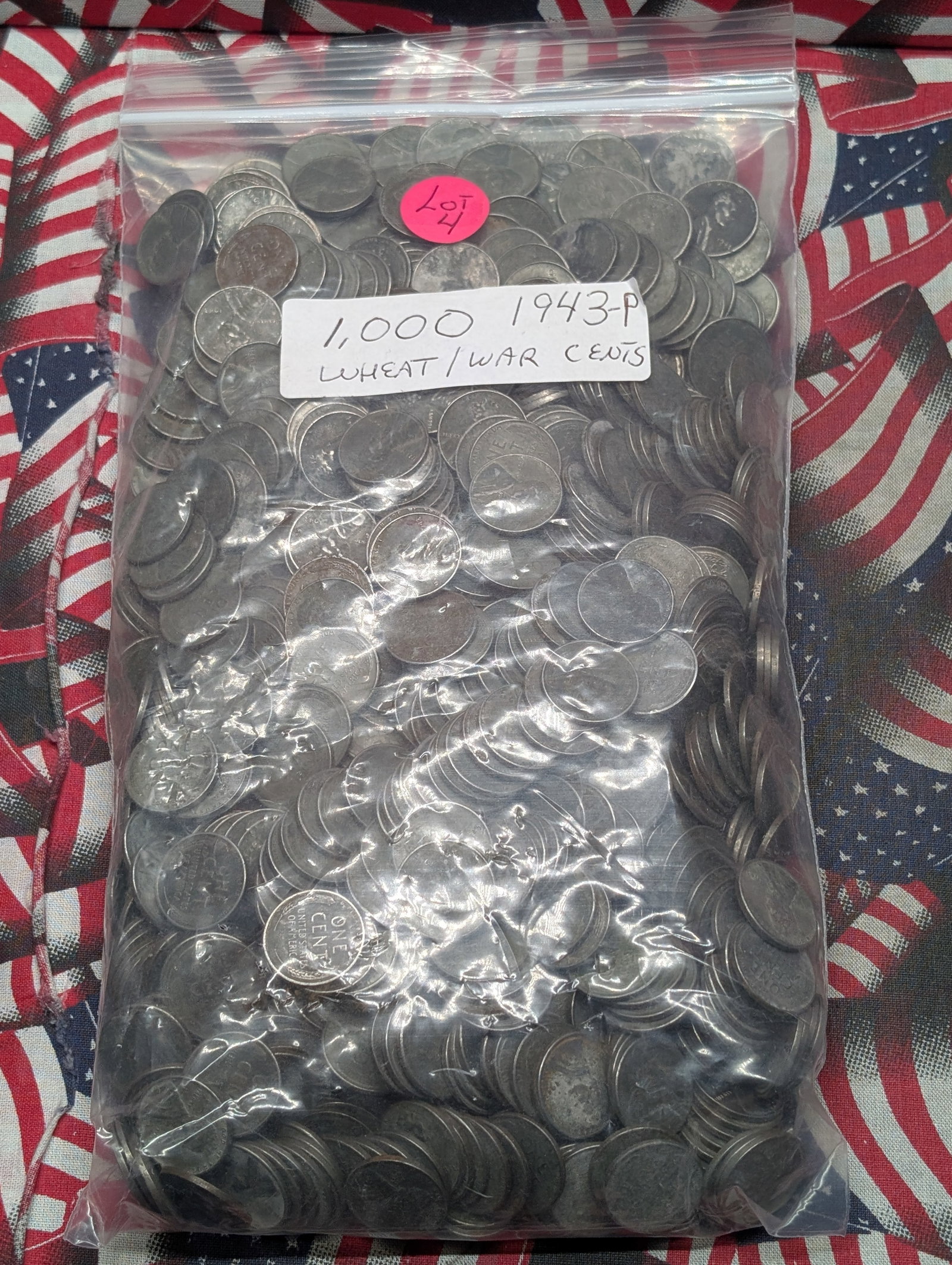 (1,000) 1943 Wartime Steel Lincoln Wheat Cents: (1,000) 1943 Wartime Steel Lincoln Wheat Cents