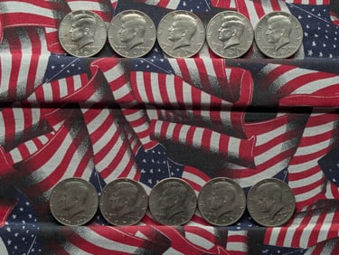 (10) Mixed Date Clad Kennedy Half Dollars