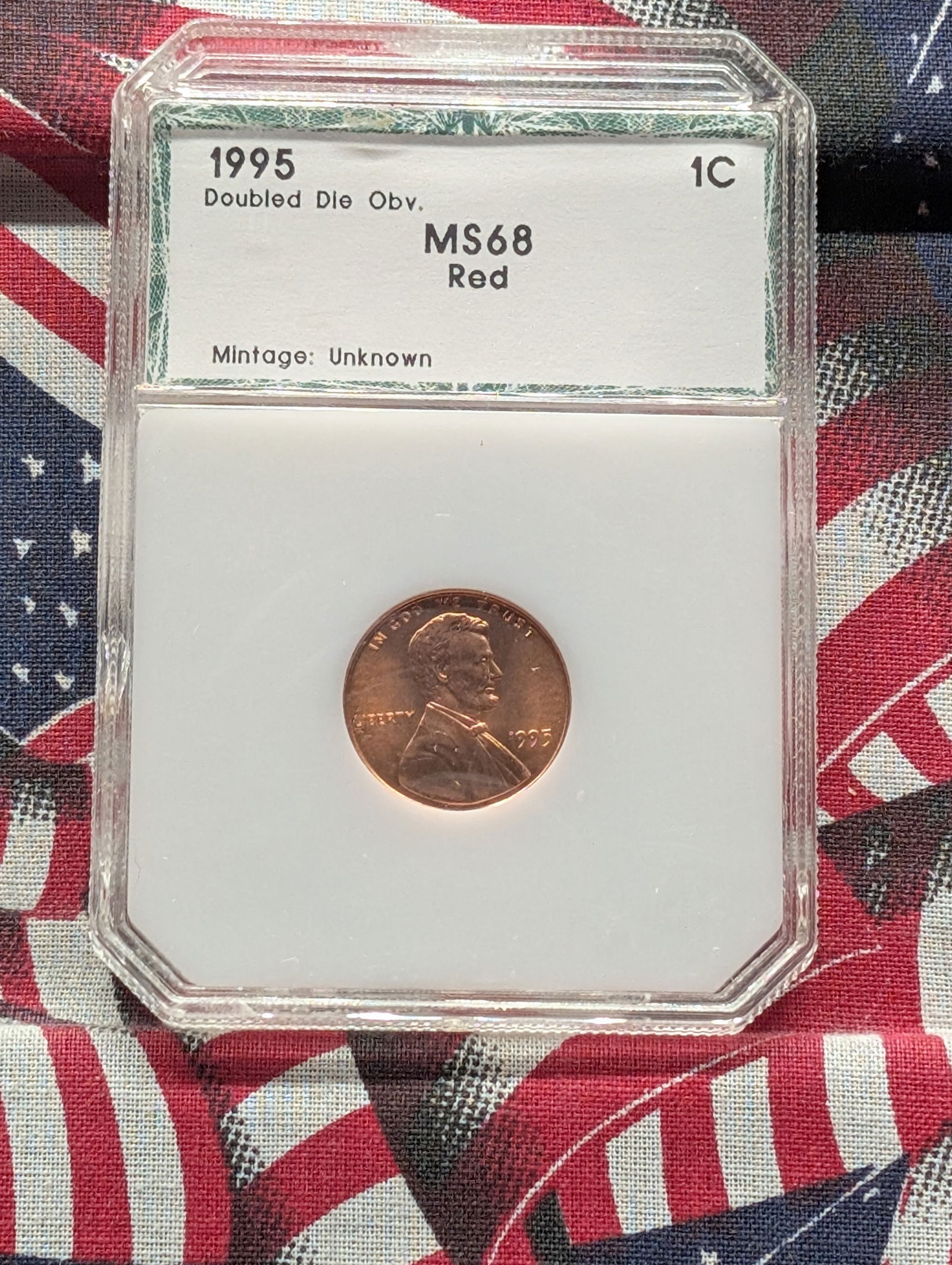 1995 Double Die Obverse Lincoln Memorial Cent, Graded MS68 RD By PCI (1 of 4)