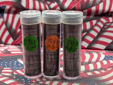 (150) 1943 P D & S Wartime Steel Lincoln Wheat Cents