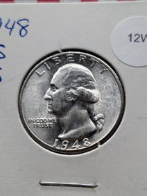 1948-S Washington Quarter - 90% Silver - MS