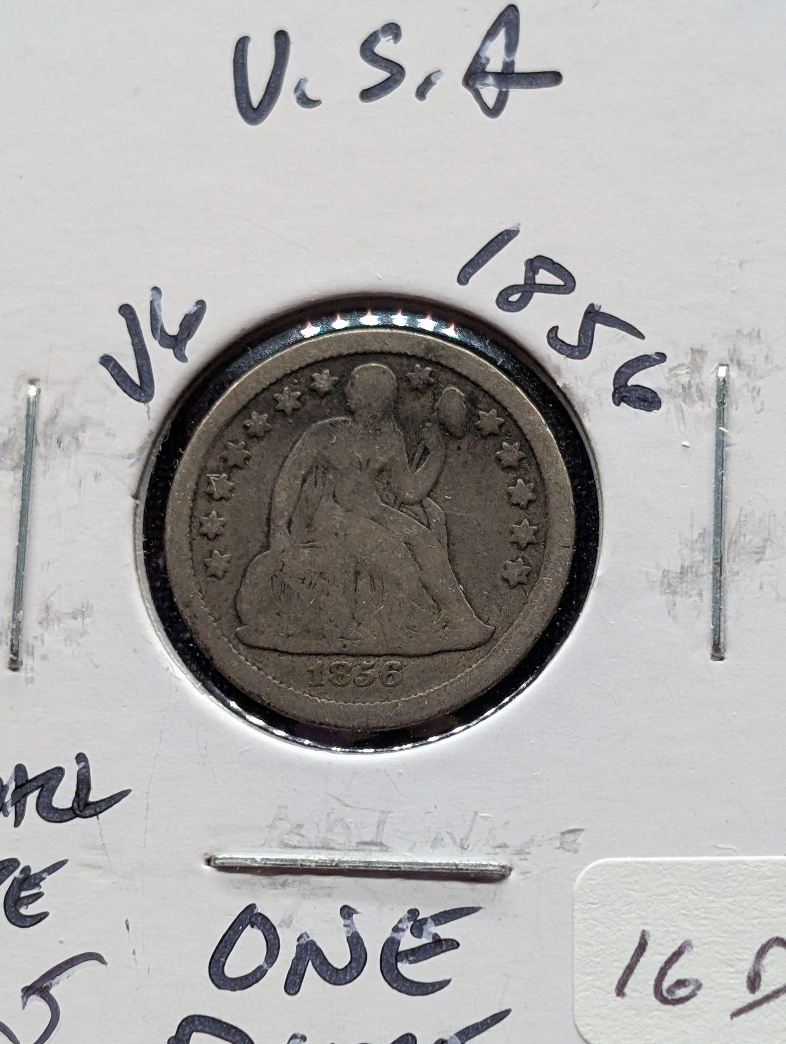 1856 Silver Seated Liberty Dime - 169 Years Old! (1 of 3)