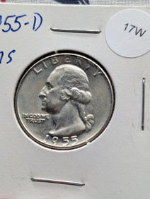 1955-D Washington Quarter - 90% Silver - MS