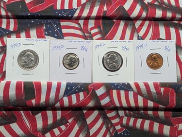 (4) 1979-D Coins from Mint Set - Quarter, Dime, Nickel, Memorial Cent