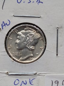 1944 Silver Mercury Dime