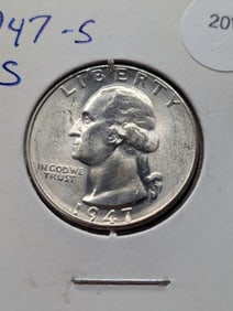 1947-S Washington Quarter - 90% Silver - MS