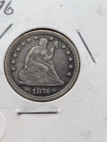 1876-CC Seated Liberty Quarter
