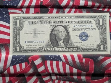 1957-A US One Dollar Federal Reserve Silver Certificate w/Low Serial Number - Crisp