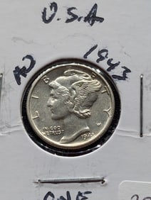 1943 Silver Mercury Dime