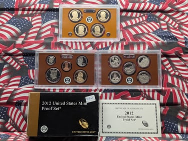 2012-S U.S. Mint 14-Coin Proof Set in OGP with COA - Includes Presidential Dollars & National Parks