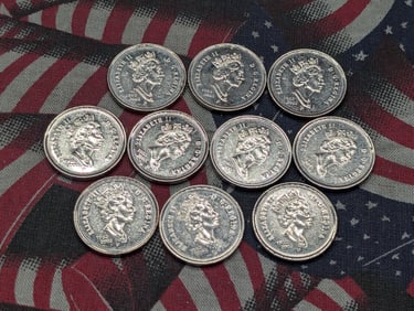 Ten 1952-2002, (50 Years) Canada Five Cent Coins, UNC-BU