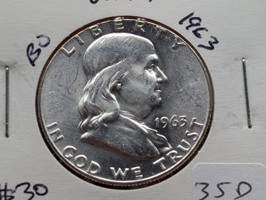 1963 Silver Franklin Half Dollar