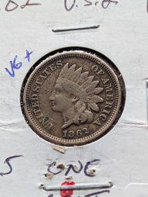 1862 CN Indian Head Cent - Civil War Era!