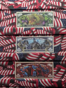 Three Super Hero Notes-Superman, Batman & Incredible Hulk-New, Crisp, Novelty