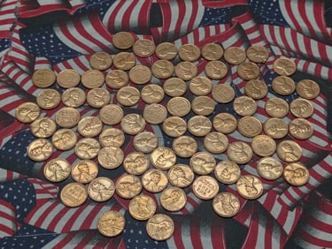 Seventy Plus, 1/2 Pound, 1940's, Lincoln Wheat Cents