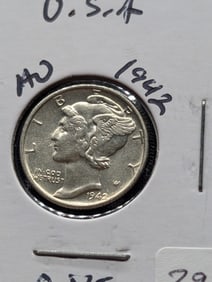1942 Silver Mercury Dime