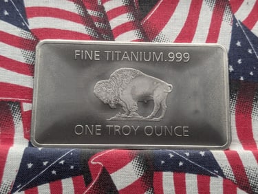 1 Ounce .999 Pure Titanium Bar - Buffalo Style, BU