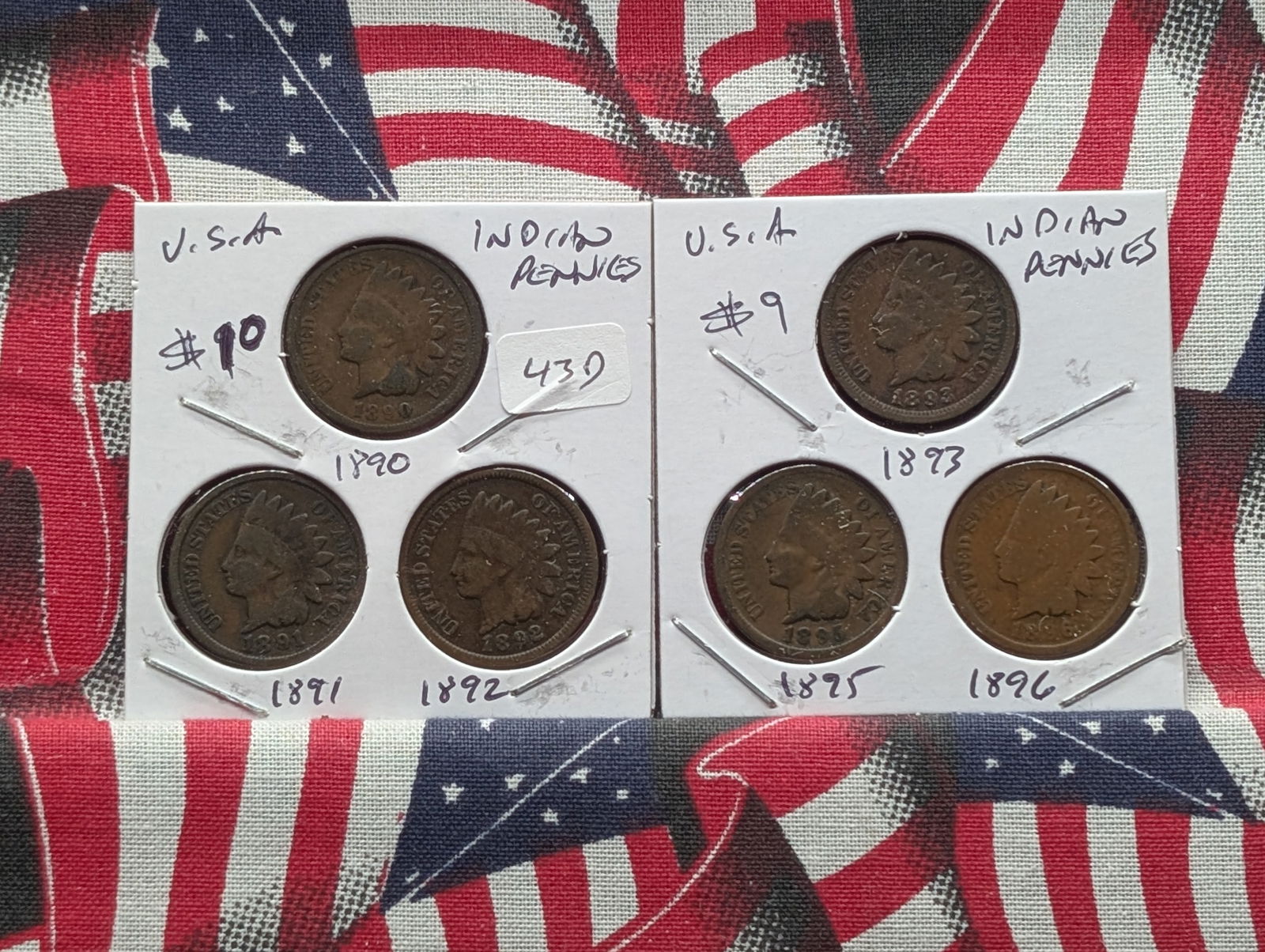 1890, 1891, 1892, 1893, 1895, 1896 Indian Head Cents Pre-1900 Dates! (1 of 5)