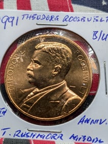 1991 Theodore Roosevelt 50th Anniversary Mount Rushmore Medal