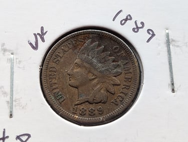 1889 Indian Head Cent - Full Liberty w/One Diamond