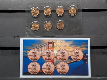 1968-1974 San Francisco Lincoln Cent Set In OGP