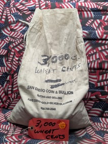 (3,000) Lincoln Wheat Cents, Mixed Dates & Mint Marks - Includes Steel Cents